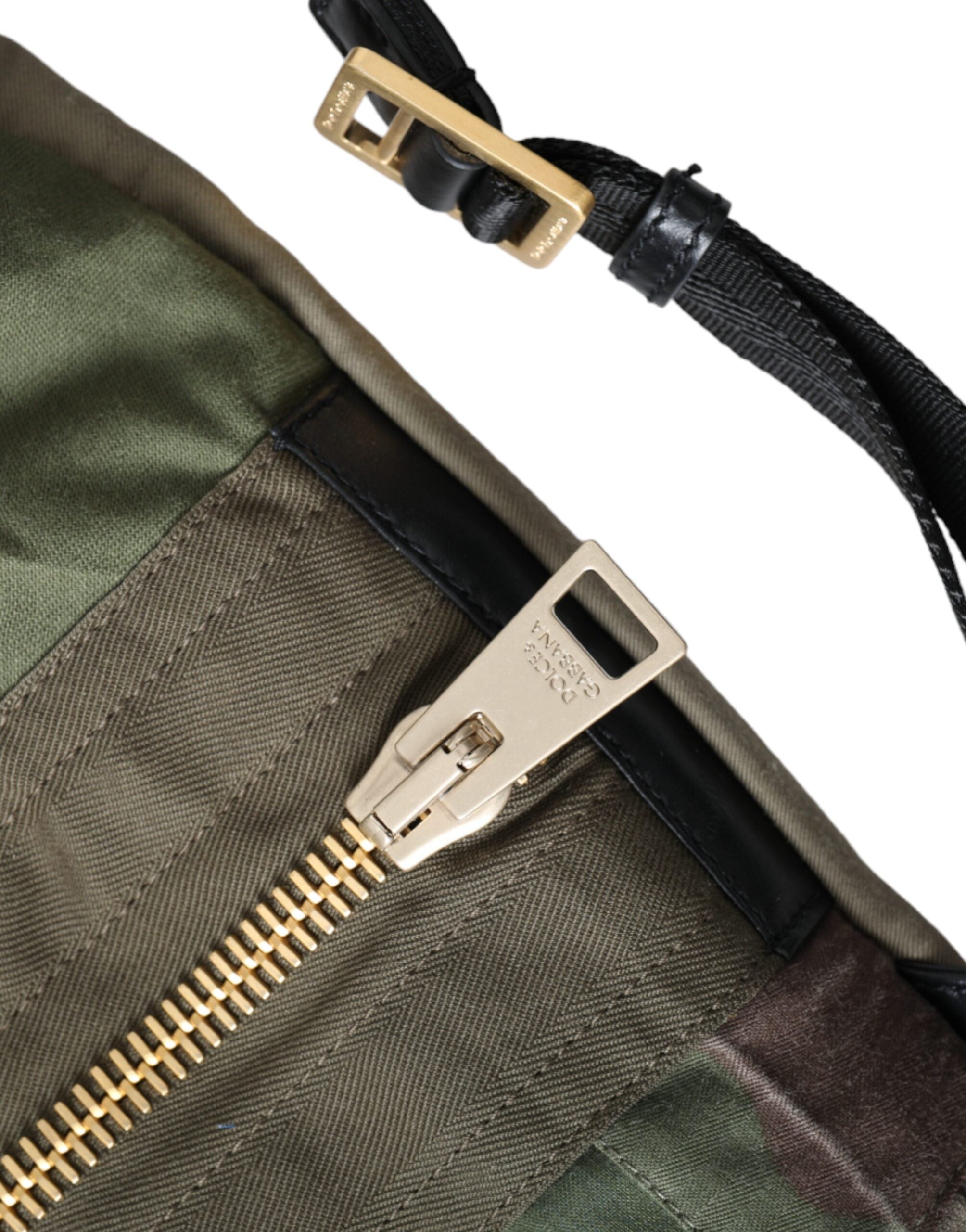 Dolce & Gabbana Military Green Patchwork Backpack Bag